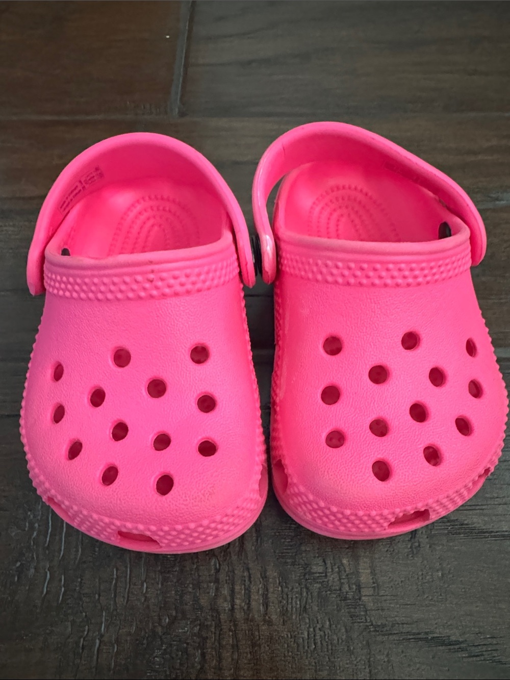 CROCS Kids Hot Pink Classic Clog with Heel Strap